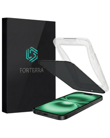 Forterra Privacy Screenprotector Geschikt voor Apple iPhone 16 Plus - Met Installatie Kit - Privacy - Beschermglas - Flexibel Glas - Tempered Glass - Screen Protector