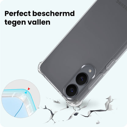 Forterra Samsung S25 Edge Hoesje Shockproof Backcover Siliconen - Transparant