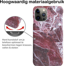 Forterra iPhone 11 Pro Hoesje Marmer Hard Case Cover - Rood