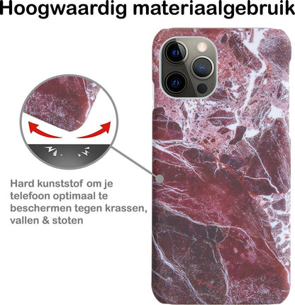 Forterra iPhone 11 Pro Hoesje Marmer Hard Case Cover - Rood