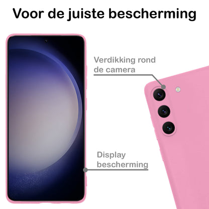Forterra Samsung S23 Plus Hoesje Siliconen Backcover Lichtgewicht - Roze