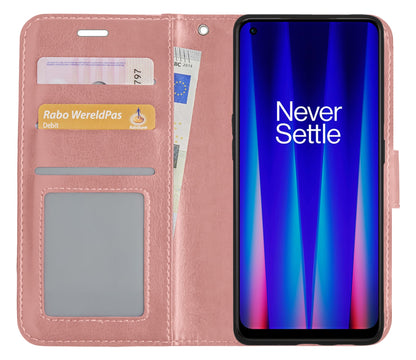 Forterra OnePlus Nord CE 2 Lite Hoesje Bookcase Cover met Kaarthouder - Rosé goud
