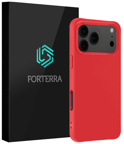 Forterra iPhone 17 Pro Max Hoesje Siliconen Backcover Lichtgewicht - Rood