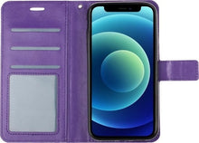 Forterra iPhone 12 Pro Max Hoesje Bookcase Cover met Kaarthouder - Paars