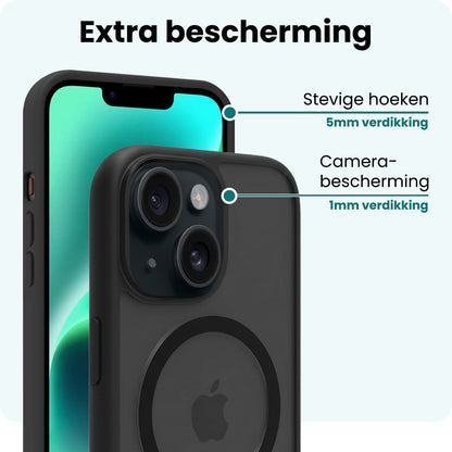 Forterra iPhone 14 Plus Hoesje Geschikt voor Magsafe Backcover Shockproof - Zwart