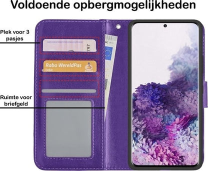 Forterra Samsung S20 Hoesje Bookcase Cover met Kaarthouder - Paars
