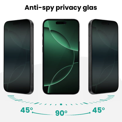 Forterra Privacy Screenprotector Geschikt voor Apple iPhone 16 Pro Max - Met Installatie Kit - Privacy - Beschermglas - Flexibel Glas - Tempered Glass - Screen Protector