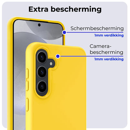 Forterra Samsung S24 Plus Hoesje Siliconen Backcover Lichtgewicht - Geel