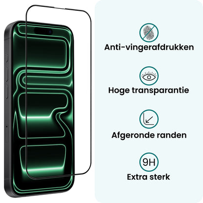 Forterra iPhone 17 Pro Max Screenprotector Gehard Glas met Installatieframe