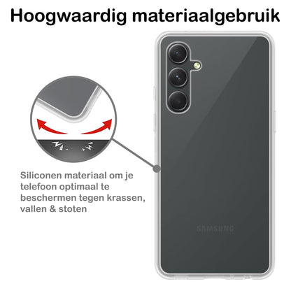 Forterra Samsung A34 Hoesje Siliconen Backcover Lichtgewicht - Transparant