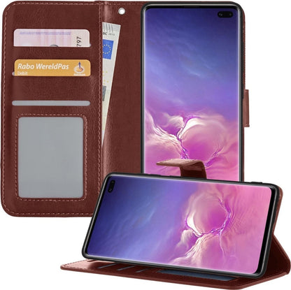 Forterra Samsung S10 Hoesje Bookcase Cover met Kaarthouder - Bruin
