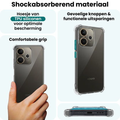 Forterra OPPO A5 Pro Hoesje Shockproof Backcover Siliconen - Transparant