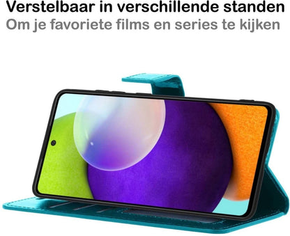 Forterra Samsung A52 5G Hoesje Bookcase Cover met Kaarthouder - Turquoise
