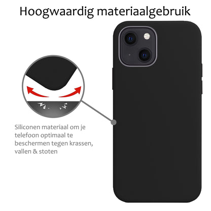 Forterra iPhone 15 Hoesje Siliconen Backcover Lichtgewicht - Zwart