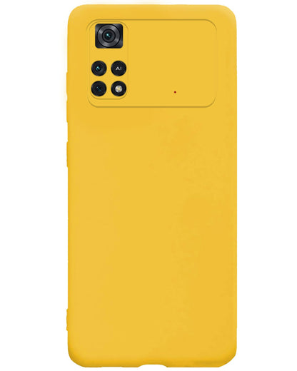 Forterra Xiaomi Poco X4 Pro 5G Hoesje Siliconen Backcover Lichtgewicht - Geel