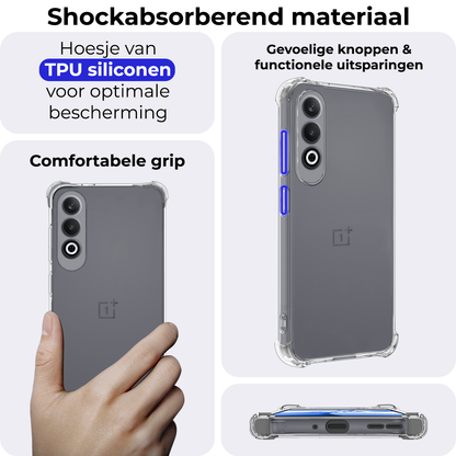 Forterra OnePlus Nord CE 4 Hoesje Shockproof Backcover Siliconen - Transparant