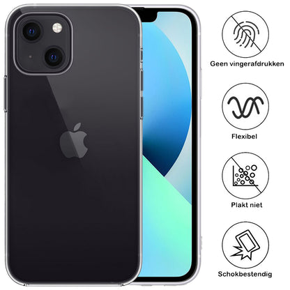 Forterra iPhone 13 Hoesje Siliconen Backcover Lichtgewicht - Transparant