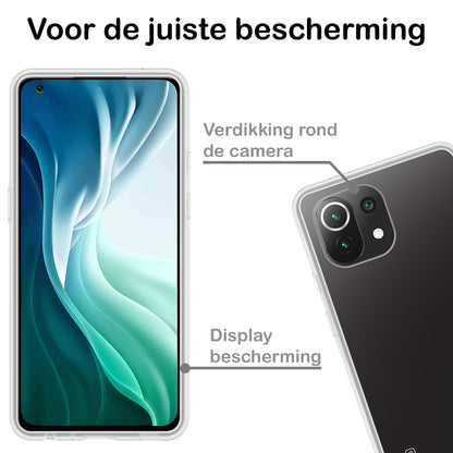Forterra Xiaomi Mi 11 Hoesje Siliconen Backcover Lichtgewicht - Transparant