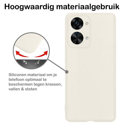 Forterra OnePlus Nord 2T Hoesje Siliconen Backcover Lichtgewicht - Wit