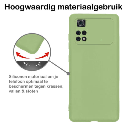 Forterra Poco M4 Pro 4G Hoesje Siliconen Backcover Lichtgewicht - Groen