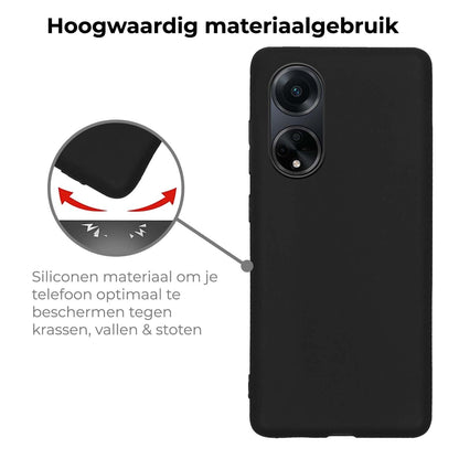 Forterra OPPO A98 Hoesje Siliconen Backcover Lichtgewicht - Zwart