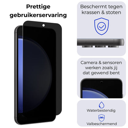 Forterra Samsung S23 FE Screenprotector Gehard Glas - Privacy