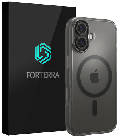 Forterra iPhone 16 Hoesje Geschikt voor Magsafe Backcover Shockproof - Zwart