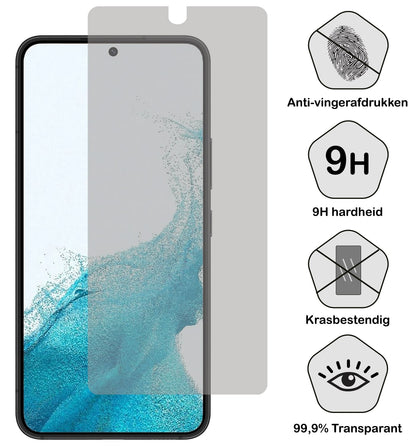 Forterra Samsung S22 Plus Screenprotector Gehard Glas - Privacy