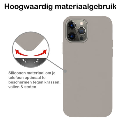 Forterra iPhone 14 Pro Max Hoesje Siliconen Backcover Lichtgewicht - Grijs