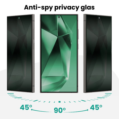 Forterra Privacy Screenprotector Geschikt voor Samsung Galaxy S24 Ultra - Met Installatie Kit - Privacy - Beschermglas - Flexibel Glas - Tempered Glass - Screen Protector