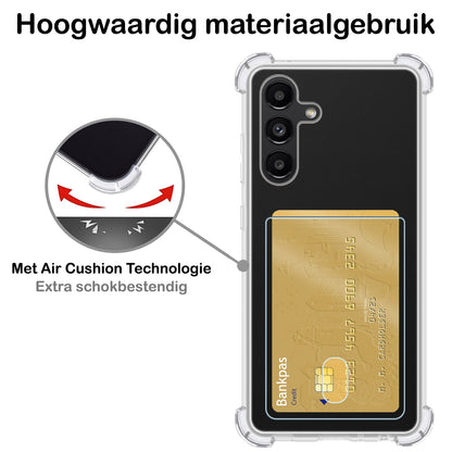 Forterra Samsung A04s Hoesje Kaarthouder Backcover Shockproof - Transparant