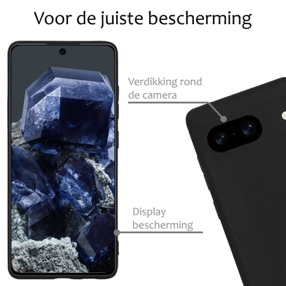 Forterra Google Pixel 8 Hoesje Siliconen Backcover Lichtgewicht - Zwart