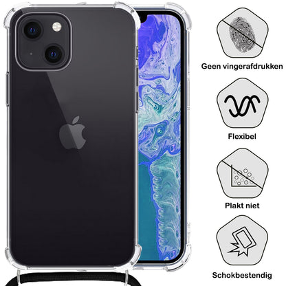 Forterra iPhone 14 Plus Hoesje met Koord Backcover Shockproof - Transparant