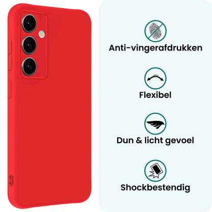 Forterra Samsung S25 Hoesje Siliconen Backcover Lichtgewicht - Rood