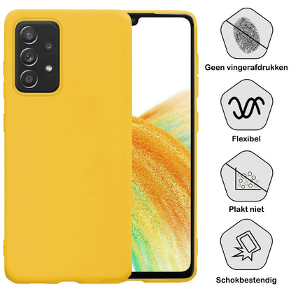 Forterra Samsung A33 Hoesje Siliconen Backcover Lichtgewicht - Geel