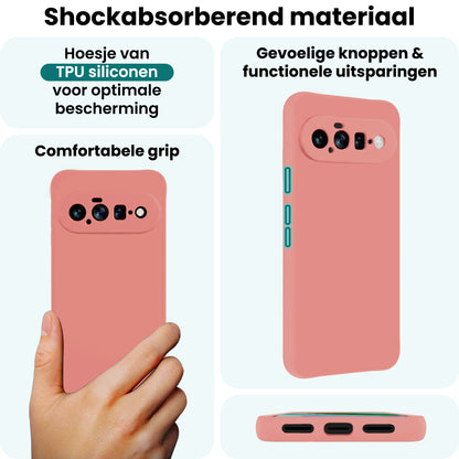 Forterra Google Pixel 11 Hoesje Siliconen Backcover Lichtgewicht - Lichtroze