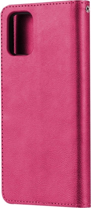 Forterra Samsung A71 Hoesje Bookcase Cover met Kaarthouder - Donkerroze