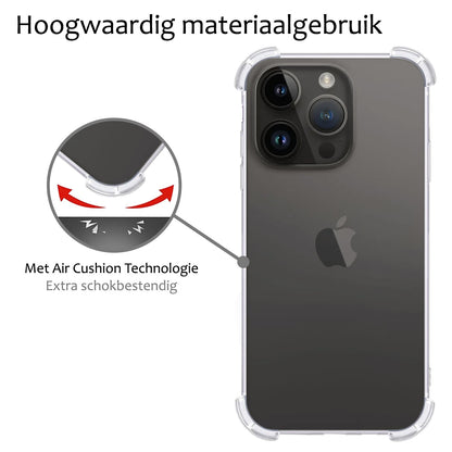 Forterra iPhone 15 Pro Hoesje Shockproof Backcover Siliconen - Transparant