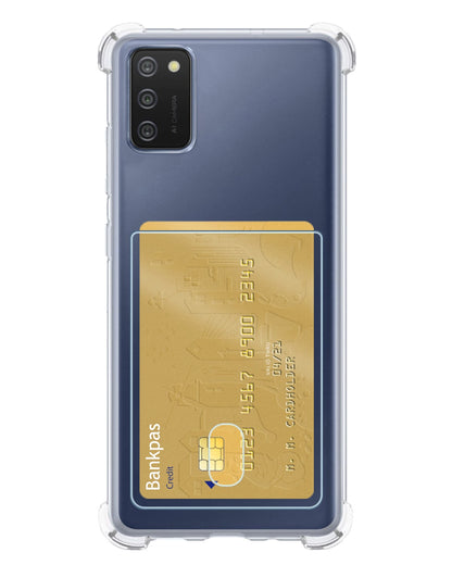 Forterra Samsung A02s Hoesje Kaarthouder Backcover Shockproof - Transparant