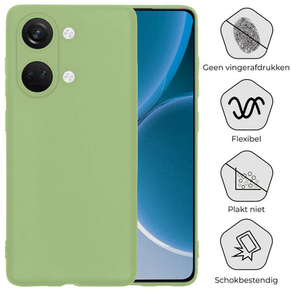 Forterra OnePlus Nord 3 Hoesje Siliconen Backcover Lichtgewicht - Groen