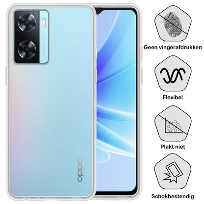 Forterra OPPO A57s Hoesje Siliconen Backcover Lichtgewicht - Transparant