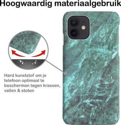 Forterra iPhone 12 Mini Hoesje Marmer Hard Case Cover - Groen