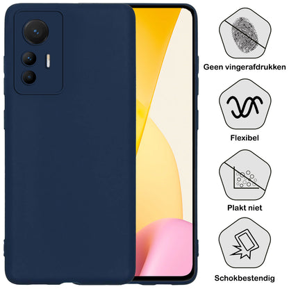 Forterra Xiaomi 12 Lite Hoesje Siliconen Backcover Lichtgewicht - Donkerblauw