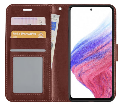 Forterra Samsung A53 Hoesje Bookcase Cover met Kaarthouder - Bruin