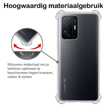 Forterra Xiaomi 11T Pro Hoesje Shockproof Backcover Siliconen - Transparant