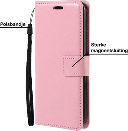 Forterra Samsung A12 Hoesje Bookcase Cover met Kaarthouder - Lichtroze
