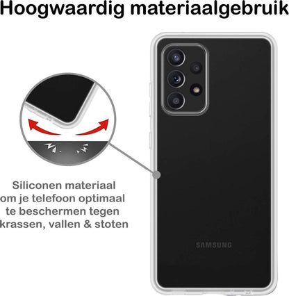 Forterra Samsung A72 Hoesje Siliconen Backcover Lichtgewicht - Transparant