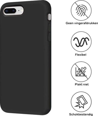 Forterra iPhone 8 Plus Hoesje Siliconen Backcover Lichtgewicht - Zwart