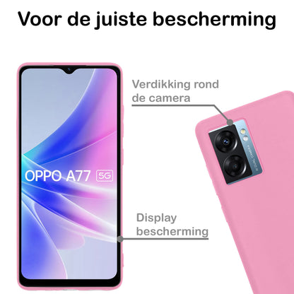 Forterra OPPO A77 Hoesje Siliconen Backcover Lichtgewicht - Lichtroze
