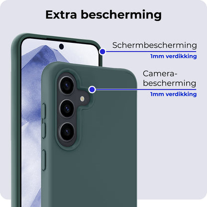 Forterra Samsung A55 Hoesje Siliconen Backcover Lichtgewicht - Donkergroen